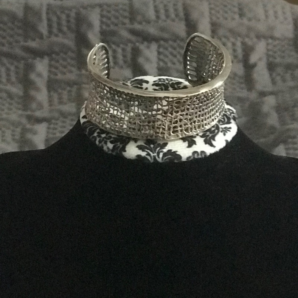 Sterling Silver Net Cuff Bracelet